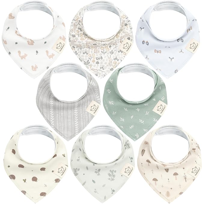 8-Pack Organic Baby Bandana Bibs by KeaBabies