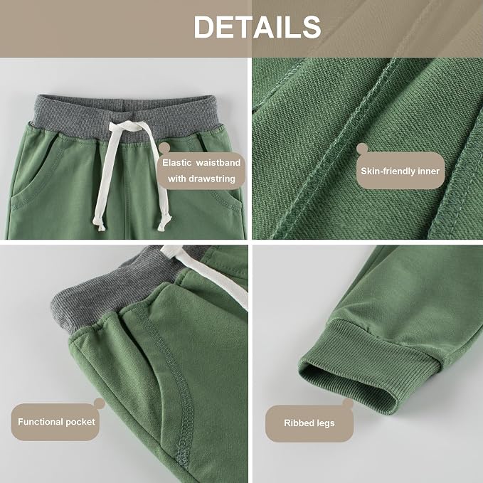 GFQLONG 3 Pack Toddler Boys Sweatpants Kids Active Jogger Pants - Image 4