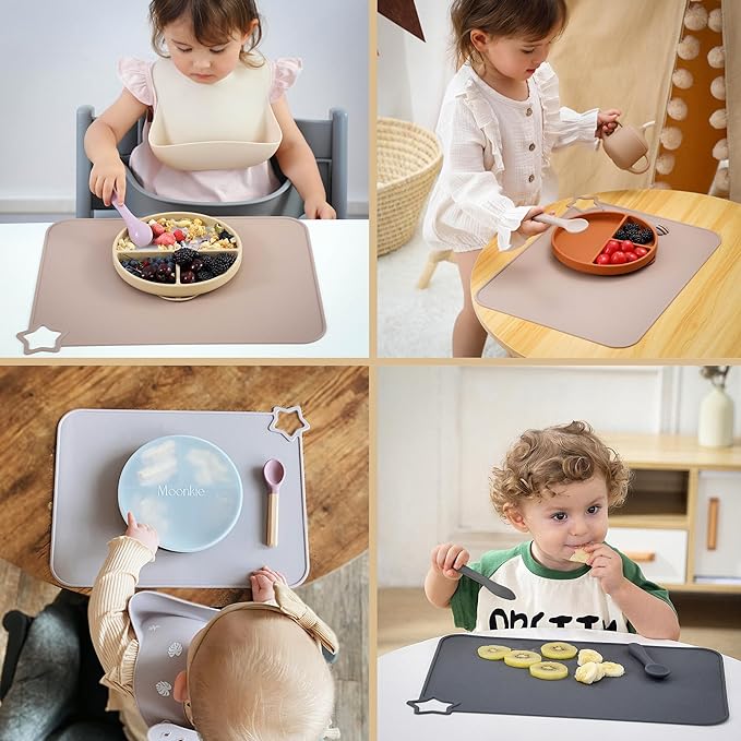 Moonkie Silicone Placemats for Baby & Kid, Stain-Proof Non-Slip Toddler Food - Image 3