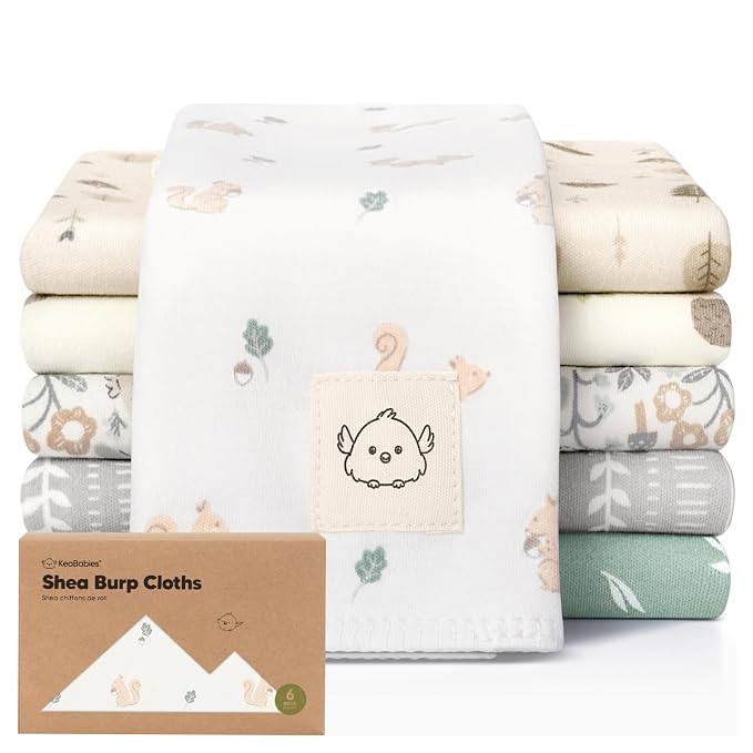 Organic Burp Cloths Baby Boy, Girl by KeaBabies