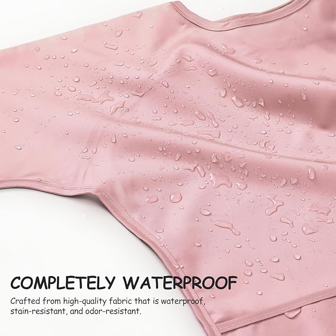 4 Pack Long Sleeve Bib, Waterproof Sleeved Smock - Image 3