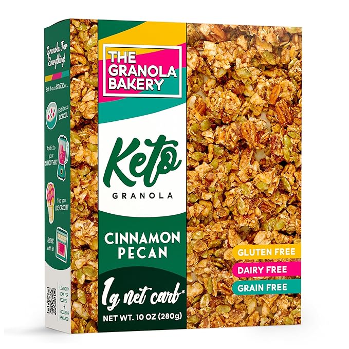 TGB Cinnamon Keto Granola | 1g Net Carb Cereal | Gluten Free Low Carb Nut Snack by TheGranolaBakery