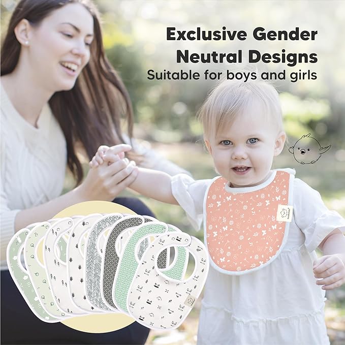 8-Pack Organic Baby Bibs for Boys, Girls - Image 6