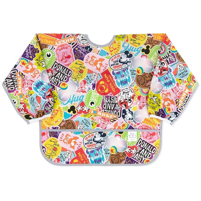 Bumkins Disney Sleeved Bib for Girl or Boy, Baby and Toddler for 6-24 Mos by Bumkins