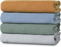 Muslin Swaddle Blankets for Baby Girls and Boys, 4 Pack Breathable and by LYRICHOMBABY