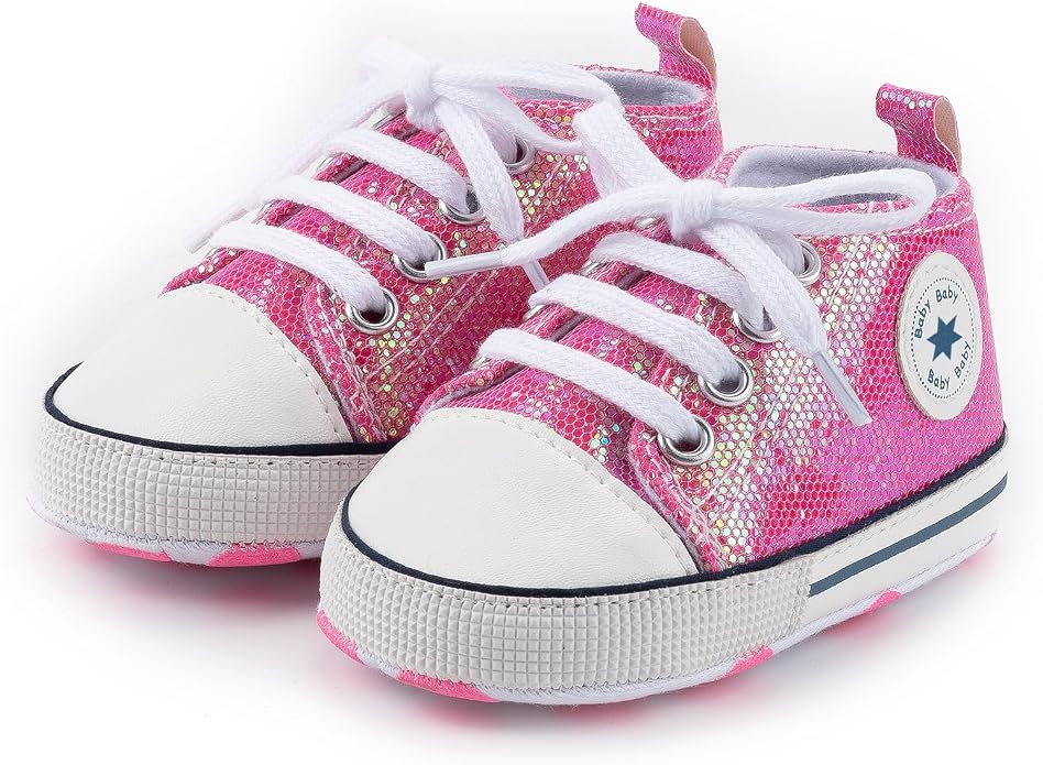 Meckior Baby Girls Boys Canvas Sneakers Soft Sole High-Top Ankle Infant First - Image 3