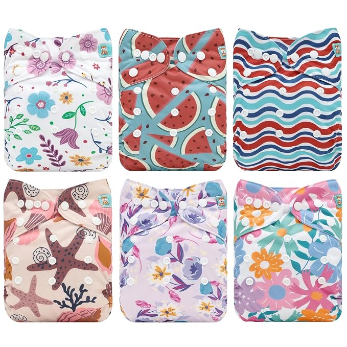 ALVABABY 6 Pack Cloth Diaper by ALVABABY