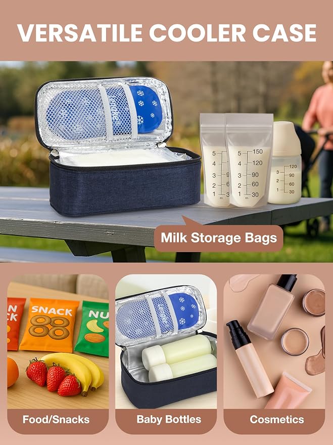 Breast Milk Cooler Travel Bag, Real-Time Temperature Display, Holds 4-6 - Image 6