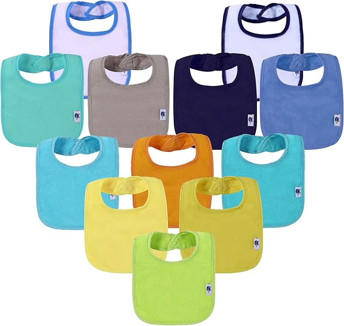 SPINFOX Waterproof Baby Bibs for Girls, Unisex Drool Bib Cotton Solid Knit by SPINFOX