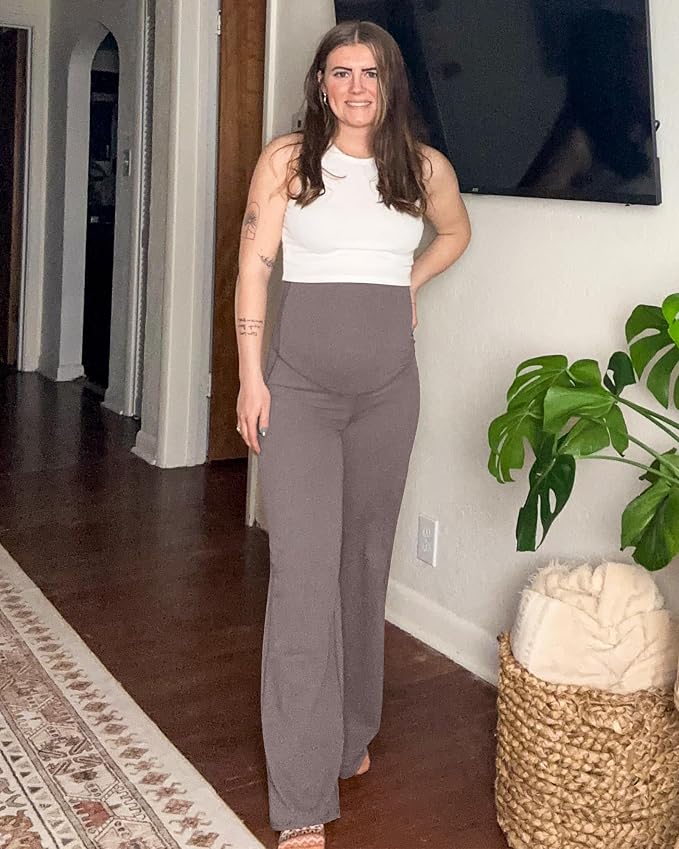 G4Free BareFeel Maternity Dress Yoga Pants Over The Belly Stretchy Work Slack - Image 4
