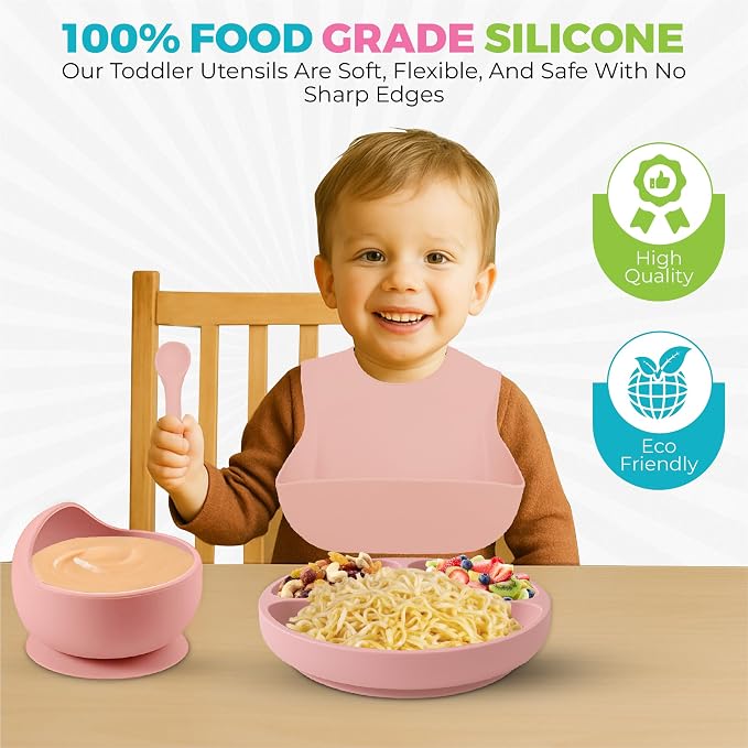 SiliFun 8-Piece Silicone Baby Feeding Set – Complete Infant Mealtime Kit - Image 2