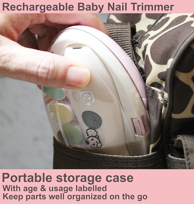 Rechargeable 22 in 1 Baby Nail Trimmer, Usage Labeled Case, 13 Extra - Image 7