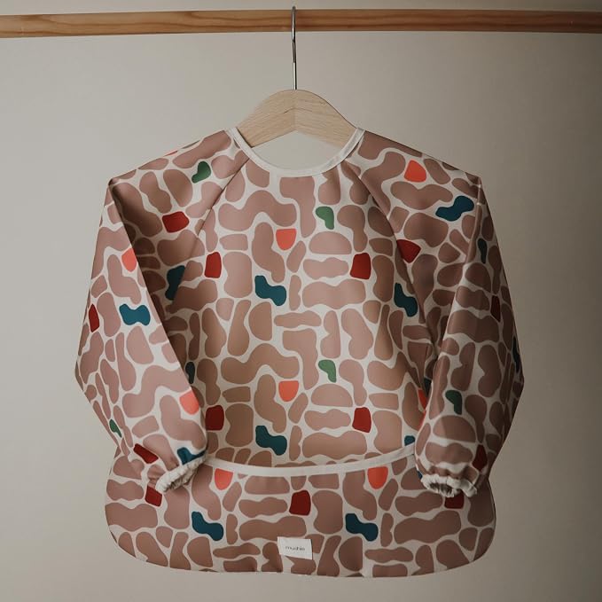 mushie Long Sleeve Baby Bib | Water Resistant Adjustable Fit - Image 2