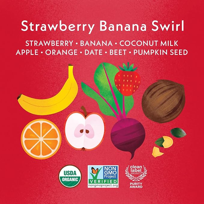 Once Upon a Farm Pouches, Dairy-Free Smoothie Variety Pack, Strawberry - Image 5