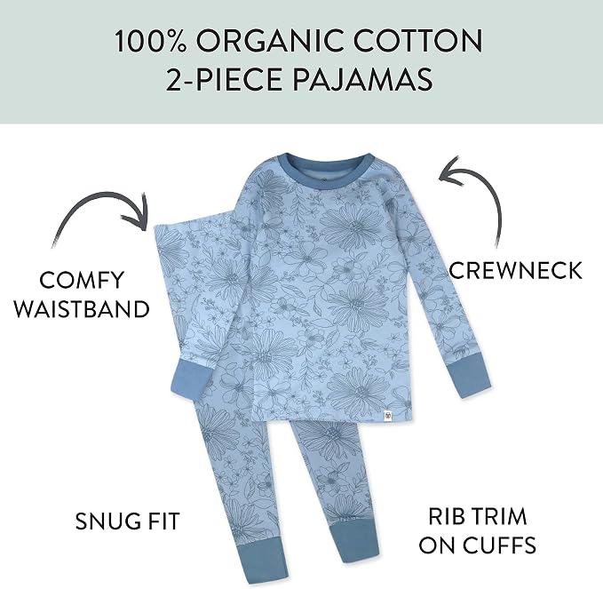 HonestBaby 4 Piece Pajamas Sleepwear Pjs 100% Organic Cotton - Image 3