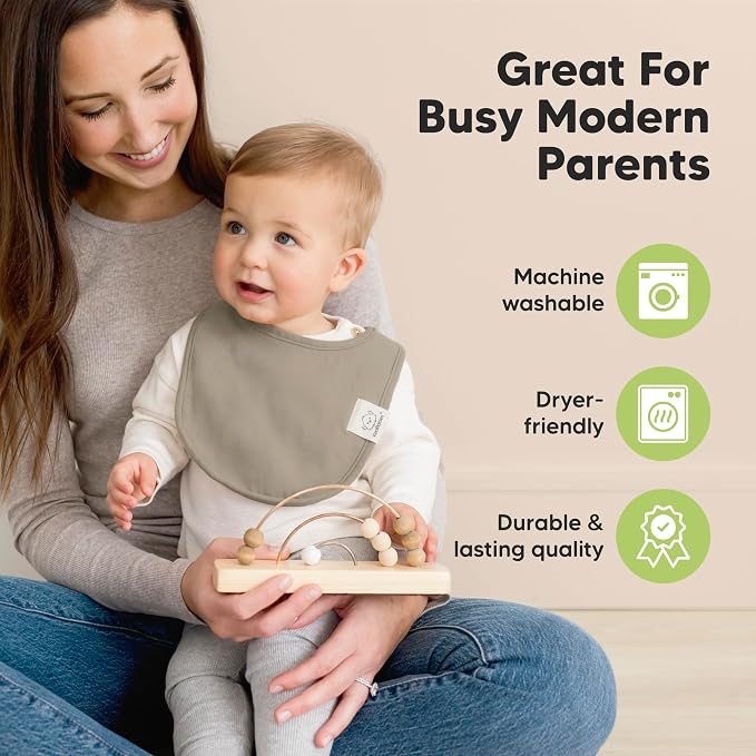 8-Pack Organic Baby Bibs for Boys, Girls - Image 8