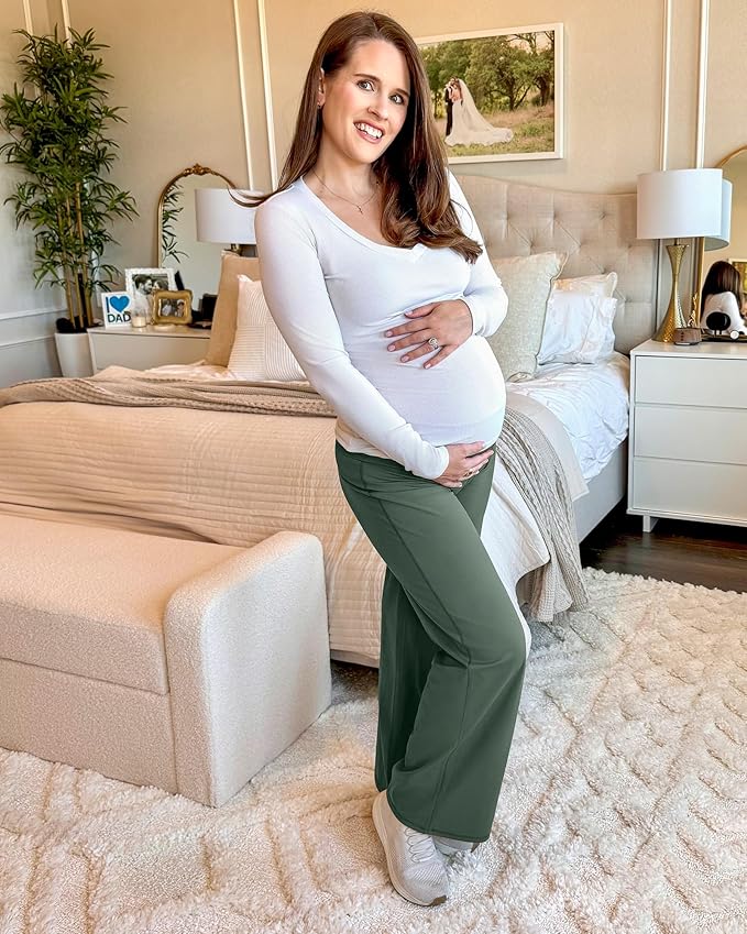 G4Free BareFeel Maternity Dress Yoga Pants Over The Belly Stretchy Work Slack - Image 3