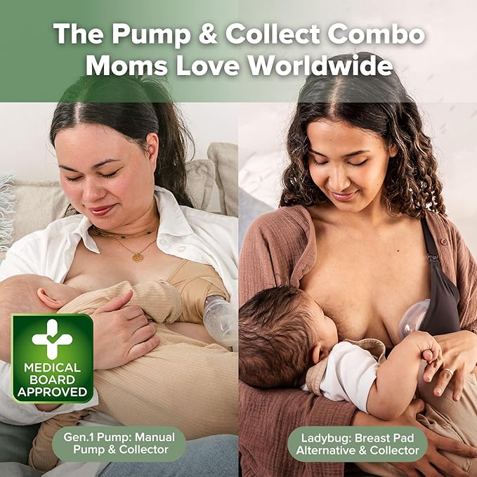 haakaa Manual Breast Pump for Breastfeeding 4oz/100ml and Ladybug Milk - Image 2