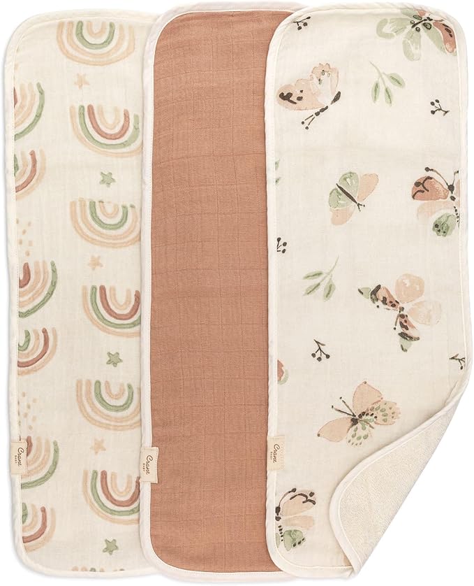 Crane Baby Muslin Baby Burp Cloths, Lightweight Absorbent Burp Cloth, by CraneBaby