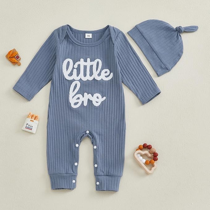Fernvia Newborn Baby Boy Clothes Letters Print Bodysuit 3 6 9 12 18 Months Long - Image 2