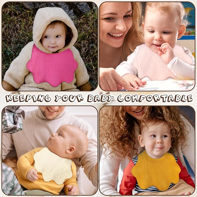 Muslin Baby Bibs for Drooling and Teething Newborn Drool Bibs for Baby Girl Boy - Image 4