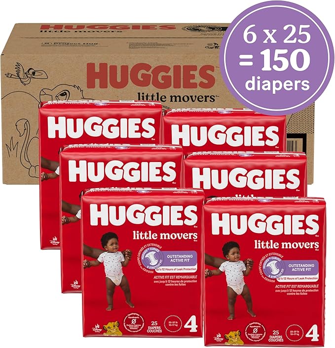 Huggies Size 4 Diapers, Little Movers Baby Diapers, Size 4, Packaging May Vary - Image 2