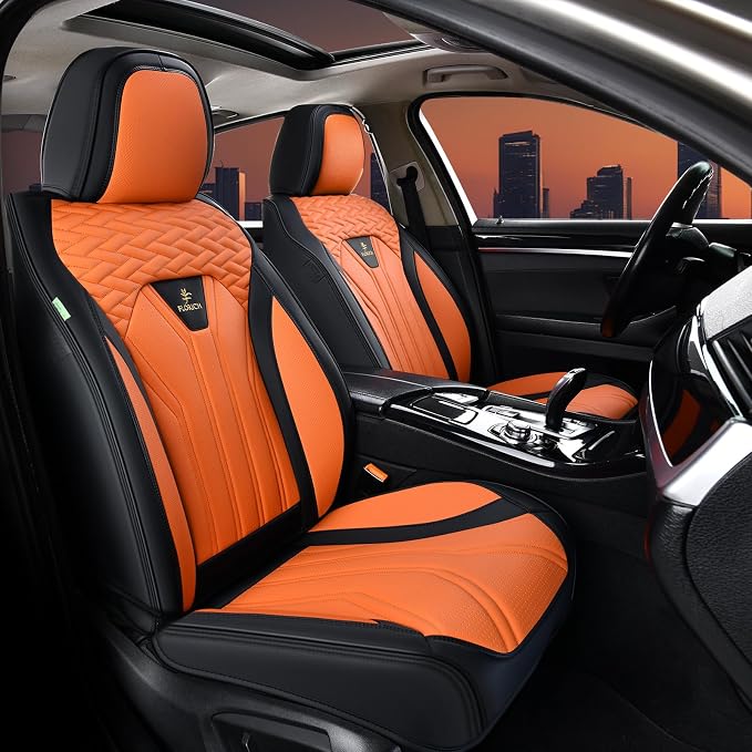 FLORICH Leather Seat Covers, Car Seat Covers Full Set, Car Seat Protectors 5 - Image 2