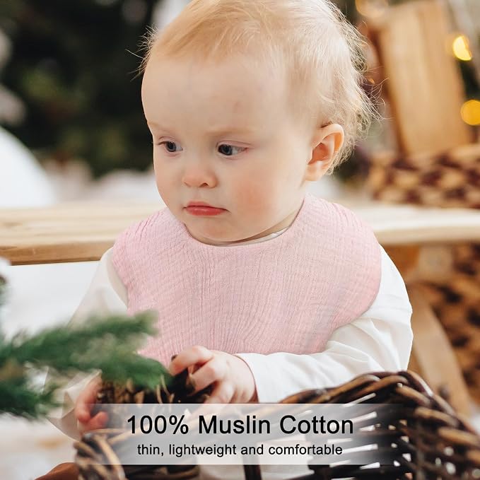 Baby Bibs Muslin Bibs for Baby Girl Boy for Drooling and Teething 10 Pack - Image 2