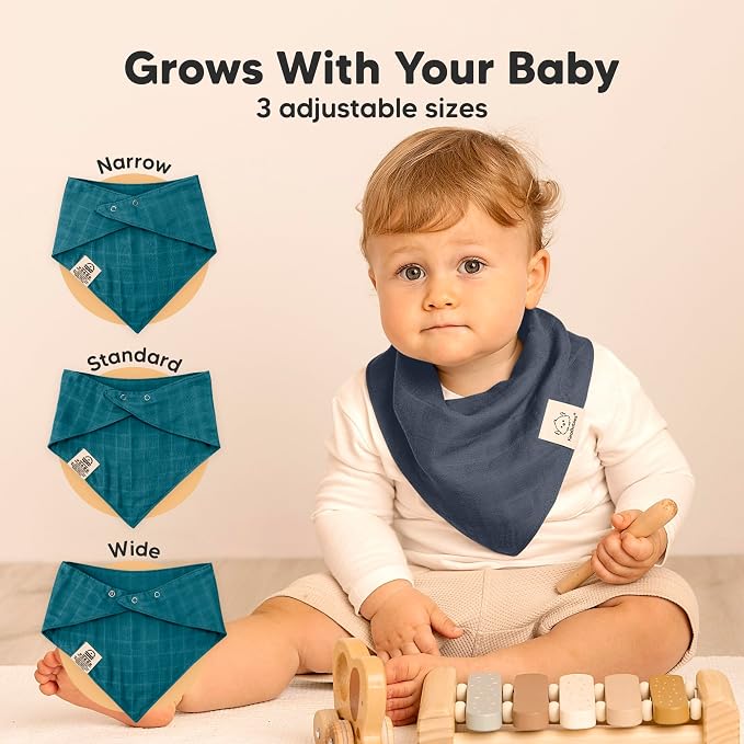KeaBabies 8-Pack Muslin Baby Bibs - Image 4