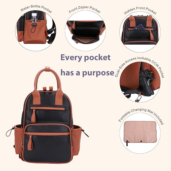 JESSIE & JAMES Saturday EDC Diaper Bag Backpack Multi Function Diaper Bag - Image 2