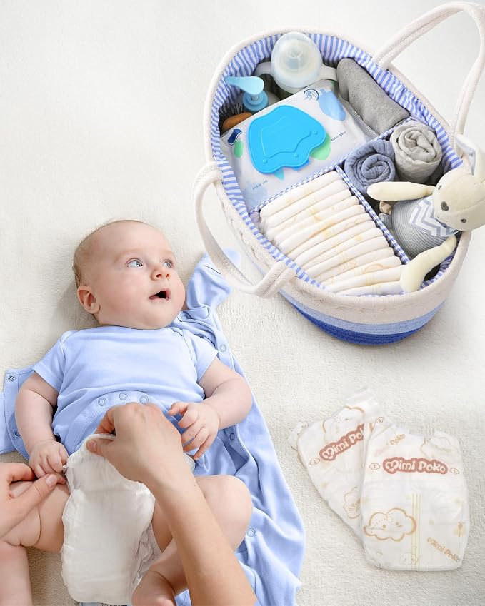 Maliton Baby Diaper Caddy Organizer, Cotton Rope Diaper Caddy Basket, Large - Image 6