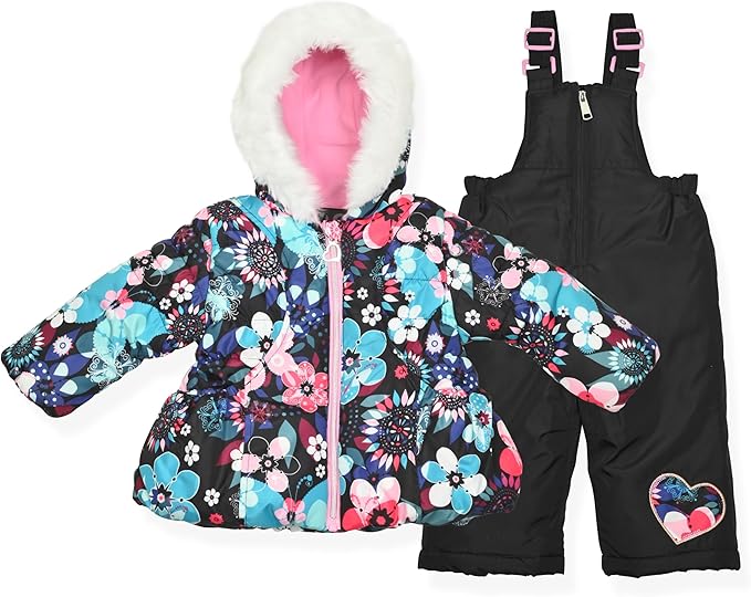 Arctic Quest Little Girls Bib Snow Pants and Ski Jacket Water-Resistant Snowsuit by ArcticQuest