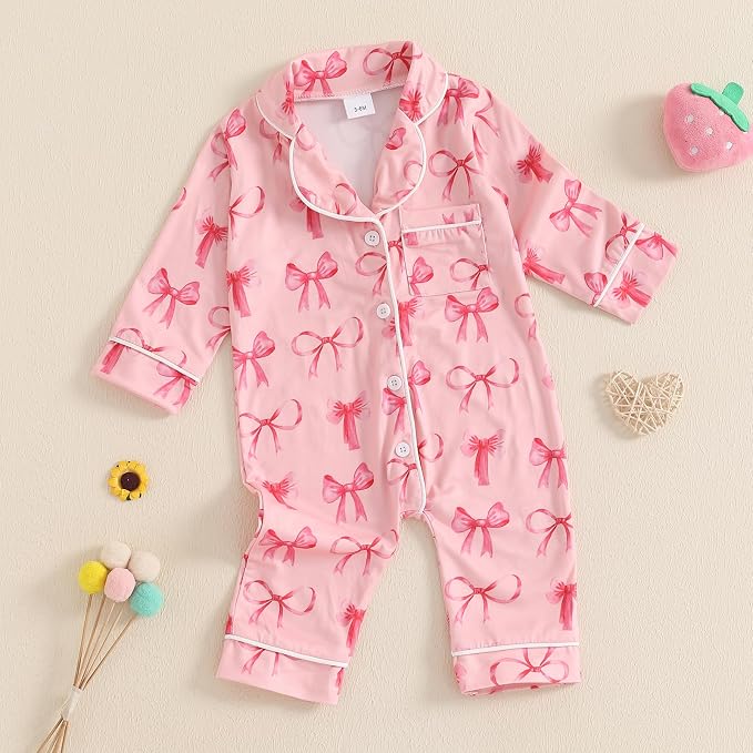 Balaflyie Baby Girl Button Down Pajamas Romper One-Piece Jumpsuit Long Sleeve - Image 6