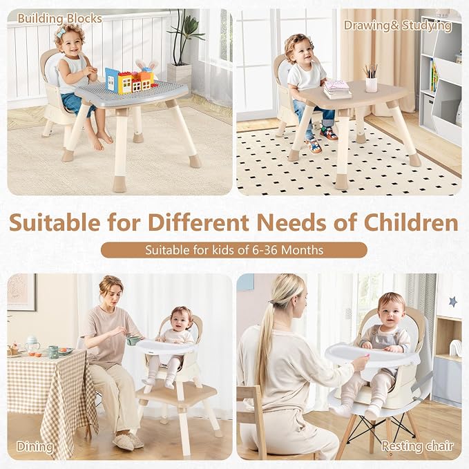 INFANS 8 in 1 Baby High Chair, Convertible Highchair - Image 3