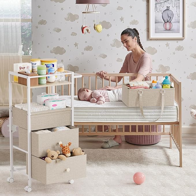 Baby Diaper Caddy Organizer Cart - Image 3