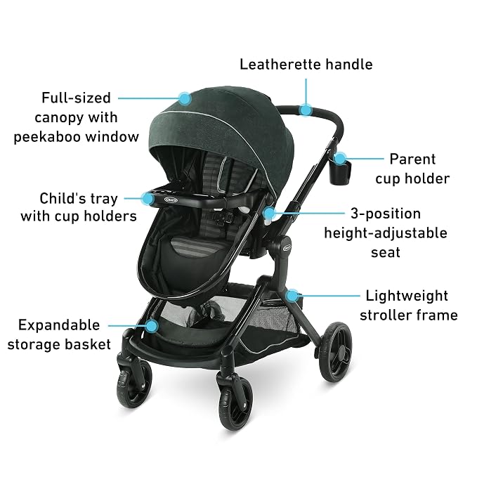 Graco Modes Nest DLX Travel System, 3-in1 Modular Baby Carseat Stroller Combo - Image 7