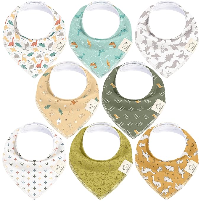 8-Pack Organic Baby Bandana Bibs by KeaBabies