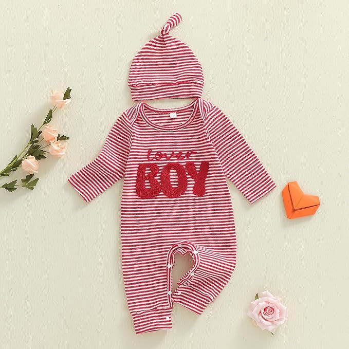Fernvia Newborn Baby Boy Clothes Letters Print Bodysuit 3 6 9 12 18 Months Long - Image 6
