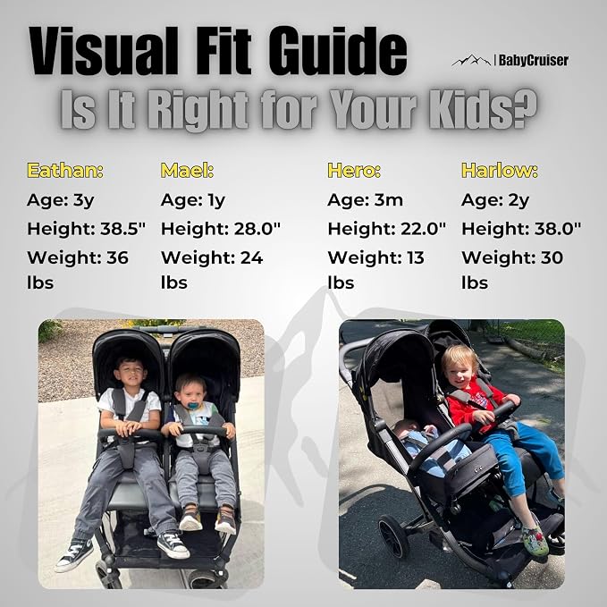 BabyCruiser Double Stroller Newborn and Toddler – Compact Side by Side Twin - Image 3