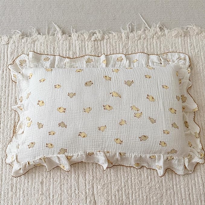 BuLuTu Duck Print Toddler Pillow Cases 20"x26", Cotton Muslin Boys Girls by BuLuTu