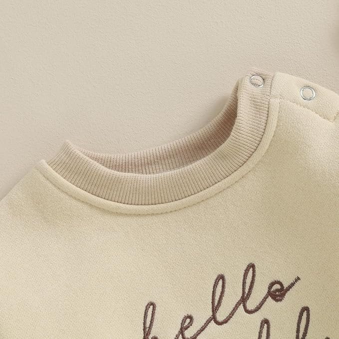 VISGOGO Newborn Infant Baby Boy Girls Oversized Romper Little Dude Sweater - Image 4