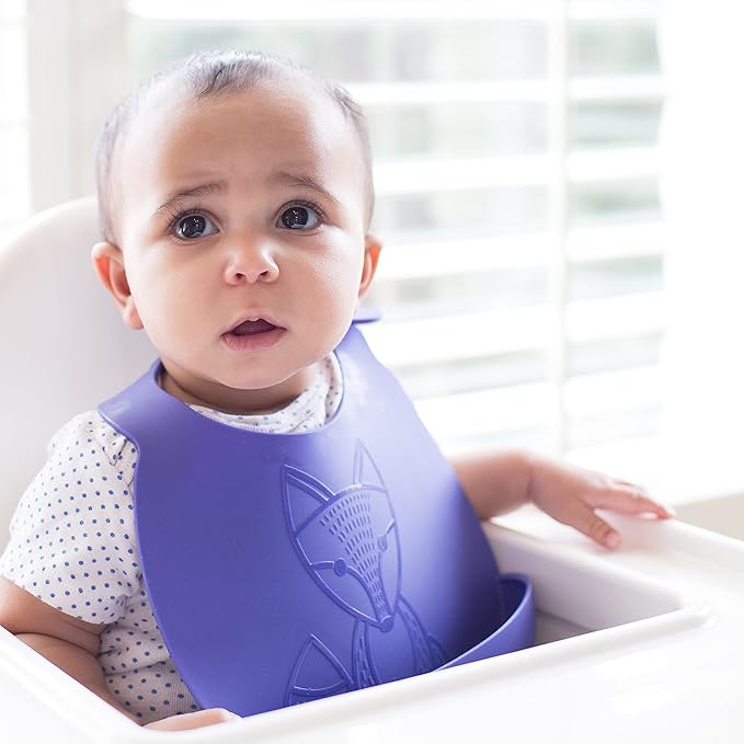 Dr. Brown's Baby Bib with Adjustable Collar and Fox Design, 100% Silicone & - Image 5
