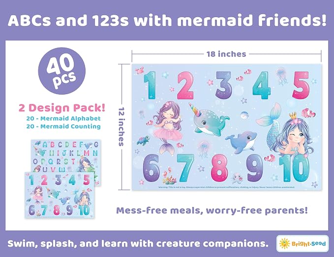 Disposable Placemats for Baby, Toddlers and Kids, 40 Disposable Baby Placemats - Image 4