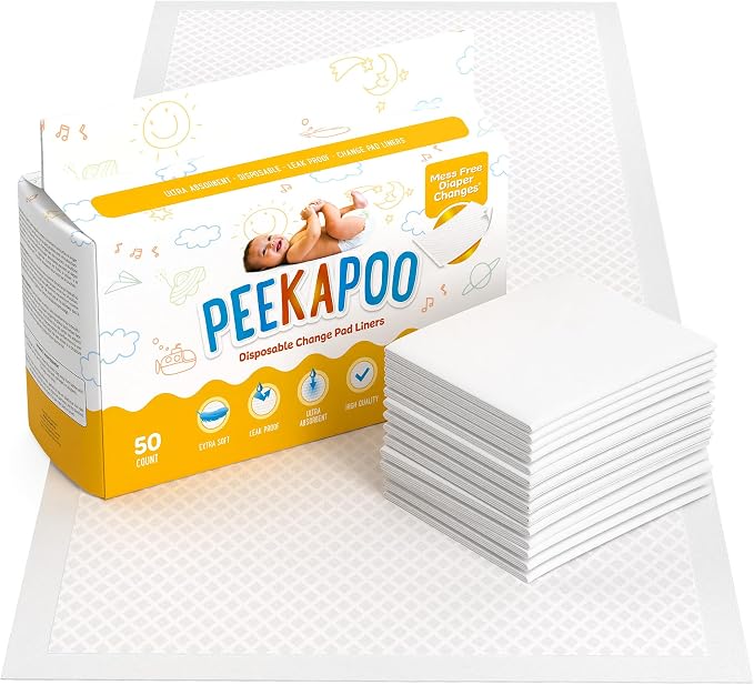 Peekapoo - The Original Disposable Baby Changing Pad Liners – 100 Pack | Super - Image 7