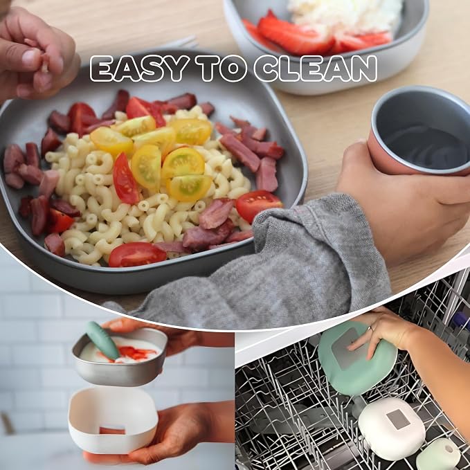 BEABA Stainless Steel Meal Set | Microwave and Oven Safe | Baby Plates Baby - Image 5