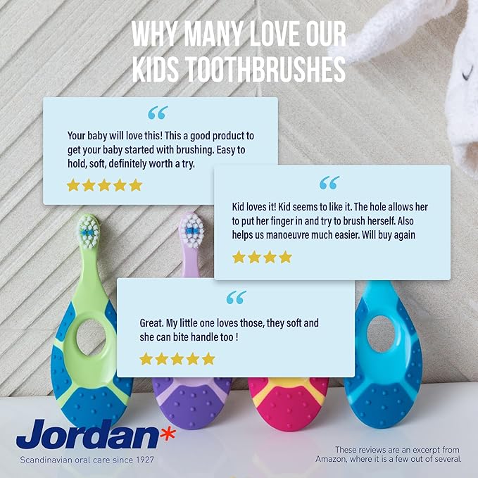 Jordan* ® | Step 1 Baby Toothbrush | 0-2 Years, Soft Bristles, BPA Free | Pink - Image 6