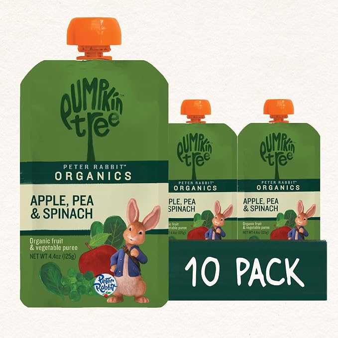 Pumpkin Tree Peter Rabbit Organics, Spinach and Apple Puree, 4.4-Ounce Pouches - Image 10