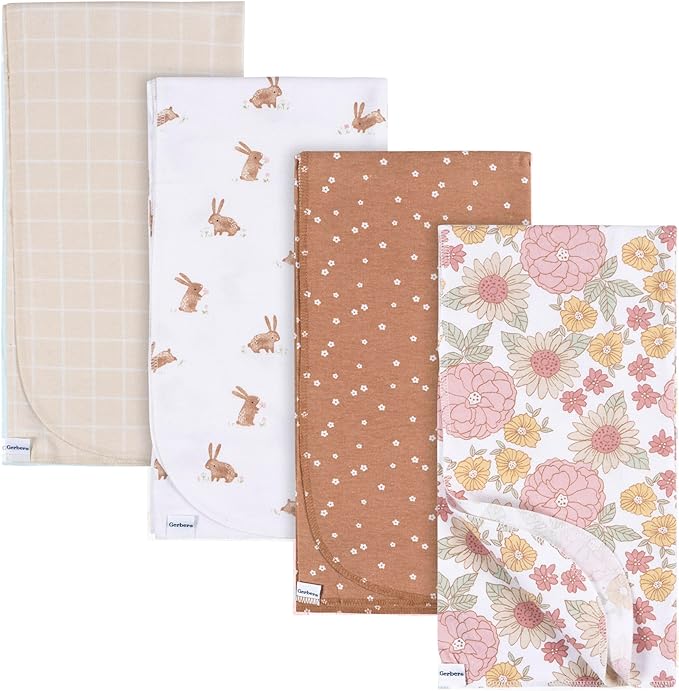 Gerber Unisex Baby 100% Cotton Flannel Receiving Blankets 30x30 Inches by Gerber