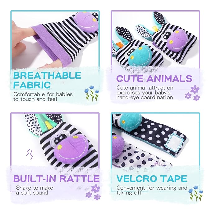 Baby Rattle 0-6 Months, Infant Rattle Socks Toys, Soft Newborn Sensory Toys - Image 3