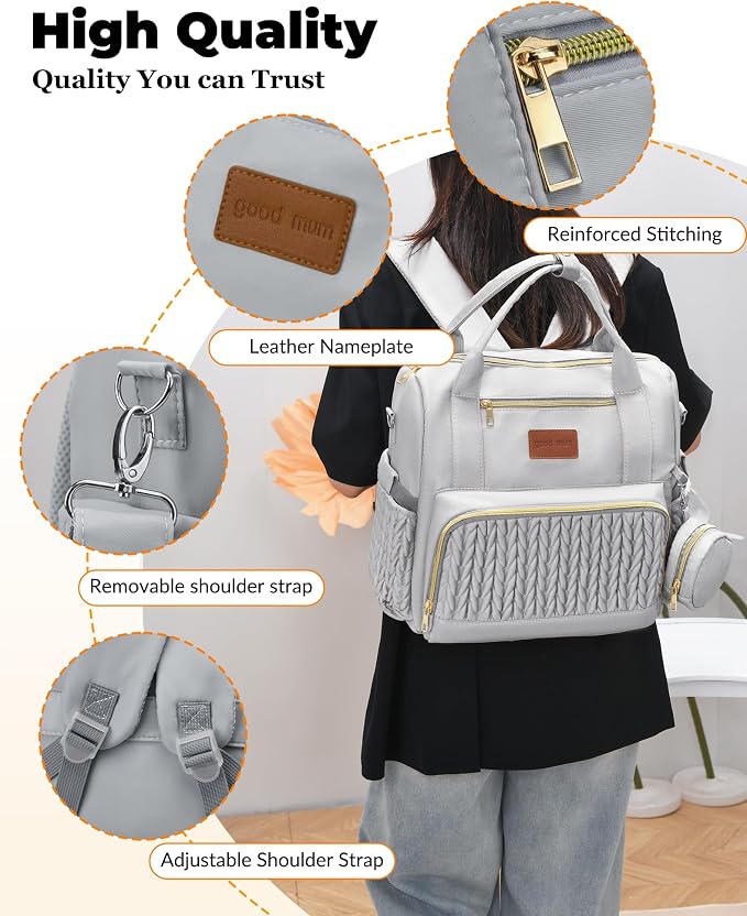 Backpack Diaper Bag, Stylish Waterproof Baby Diaper Bags - Image 7